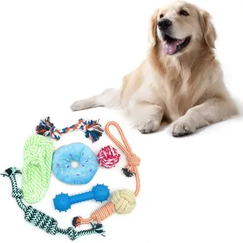 

Dog Toy Puppy Chew Toy Washable Cotton Rope Dog Toy 7 Piece Set Y5GB
