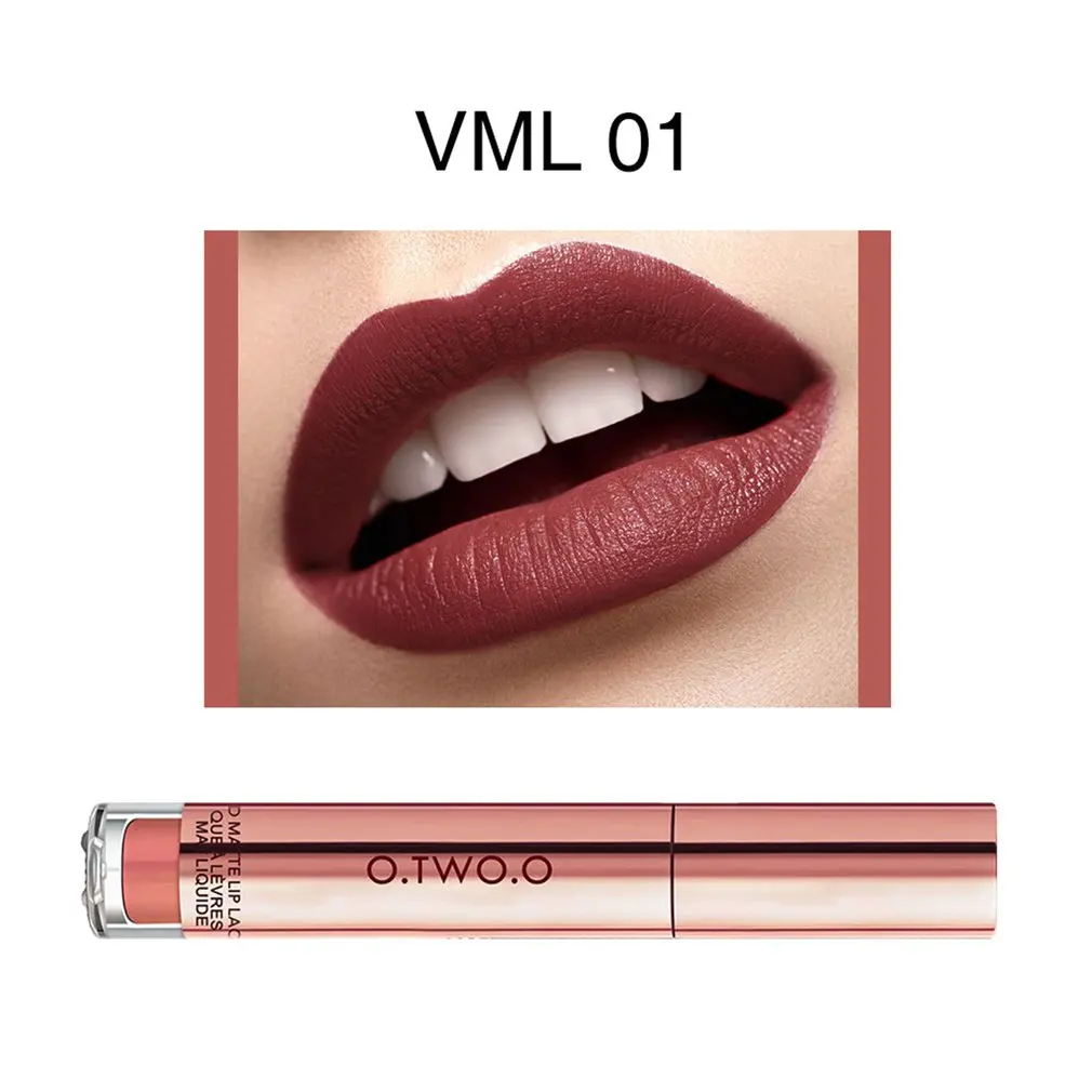 

Non-stick Lady Makeup Cosmetic Gentle Lip Gloss Moisturizing Matte Lip Gloss Liquid Lipstick 12 Colors
