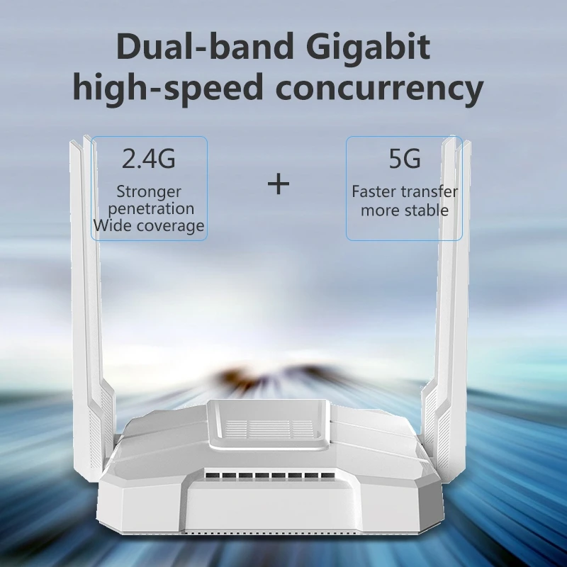 Cioswi WG108 Домашний Беспроводной Wi-Fi Rputer 2,4G и 5G двухдиапазонный 1200 Мбит/с гигабитный маршрутизатор с широким покрытием 16 Мб флэш 128RAM работает плавно