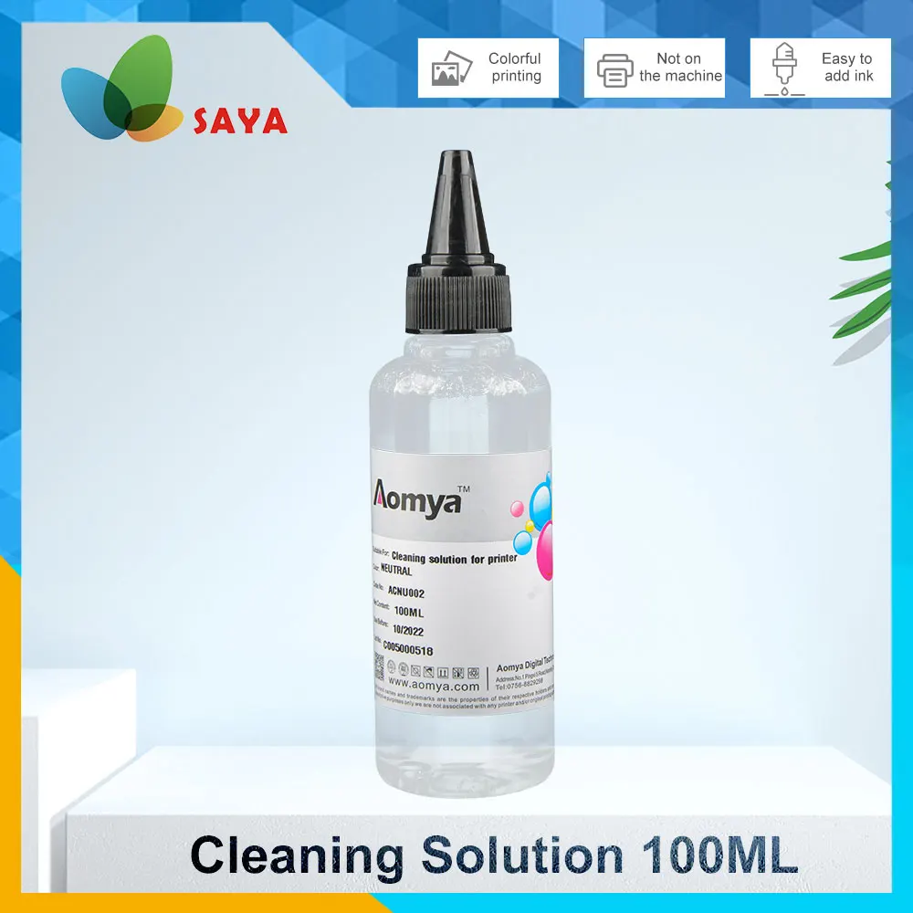 100ml Cleaning Solution Printer Ink Cleaner for Dye Pigment Sublimation DTF Ink Print Head for EPSON CANON HP Printer Refill Kit