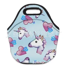 Пересечение границы электричества поставщик 3D высокой четкости Печатных Сердце Синий Единорог ланч бокс мешок Bento коробка мешок неопреновый мешок для завтрака