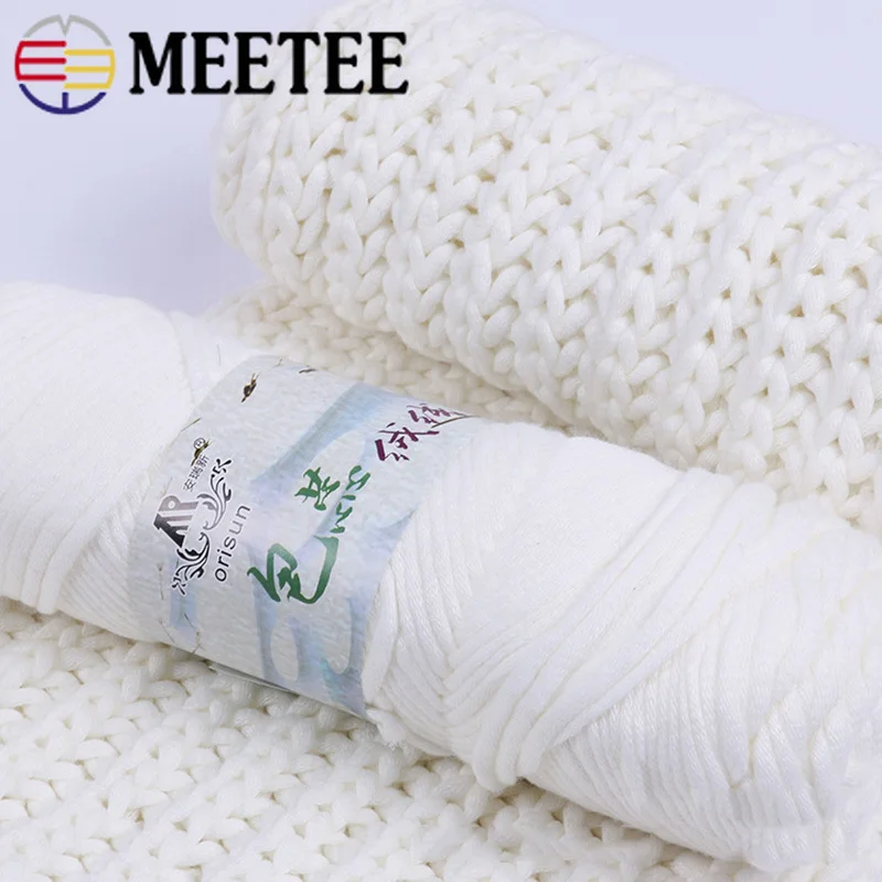 Meetee 8 шт(1 шт = 100 г) Хлопок Смешанный нейлон ядро пряжа свитер шарф ручное плетение шерстяной канат DIY Ручная вязальная линия YA015