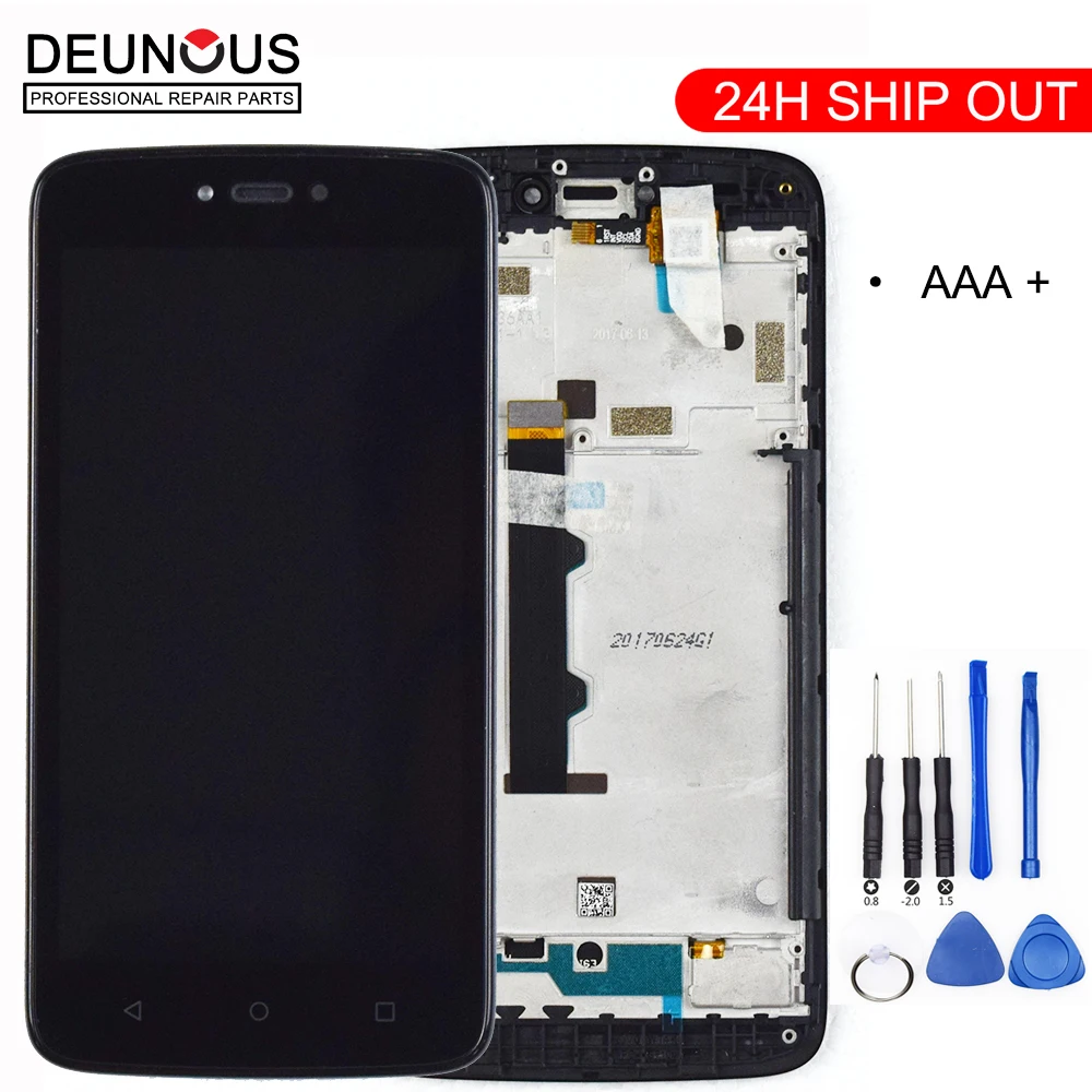 Skup Nowy dla Motorola Moto C XT1754 XT1757 XT1755 XT1756 XT1758 XT1750 wyświetlacz LCD z ekranem dotykowym Digitizer ramki montażowej