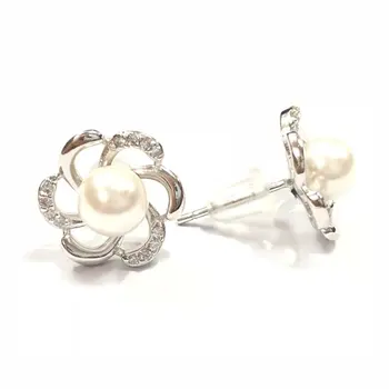 

S925 sterling silver imitation pearl flower earrings earrings sexy earrings fashion female girl earrings jewelry