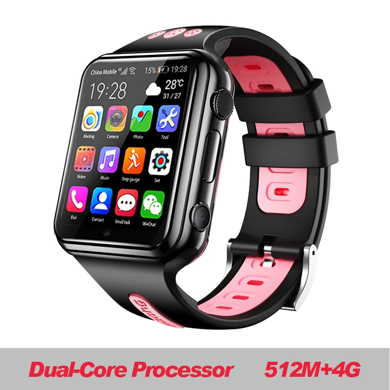 W5 4G black pink 696 4G gps Wi-Fi местоположение студенческие/Детские умные часы телефон H1/W5 android система часы приложение установка Bluetooth Смарт часы 4G sim-карта - Цвет: W5 4G black pink