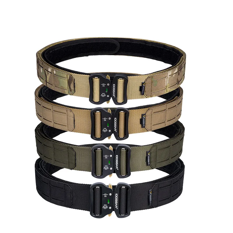 CS-cinturón táctico de 2 pulgadas para exteriores, cinturón de combate de corte láser militar del ejército, correa exterior y interior, cinturón Multicam MOLLE