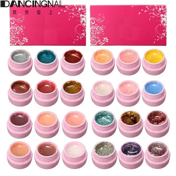 

6Color/set 8ml Nail Polish LED UV Gel Painting Coat Nail Art Kits Solidify Lamp Soak Off Professional Nail Art Paint Gel