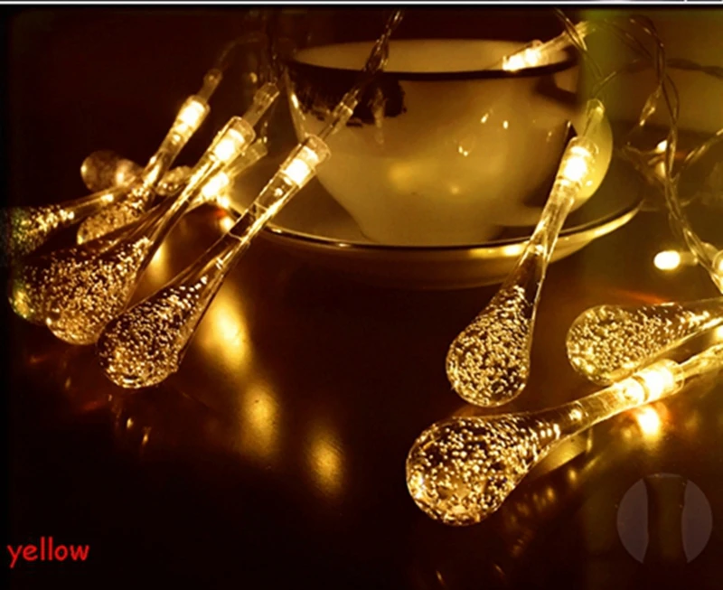 Капли воды Свет Строка 10 м/20 м Led110V/220 В Рождество Свадьба Сад Новый год вечерние украшения