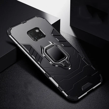 Противоударный защитный чехол для huawei mate 20 Pro с держателем, мягкий ТПУ+ PC чехол, аксессуар для huawei mate 20 Lite Fundas mate 20 - Цвет: Black