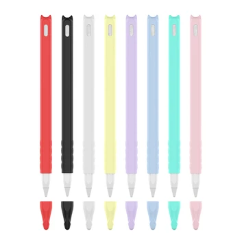 

Cute Cat Ear Anti-scroll Silicone Protective Pouch Cap Holder Nib Cover Protective Case Skin For Apple iPad Pencil