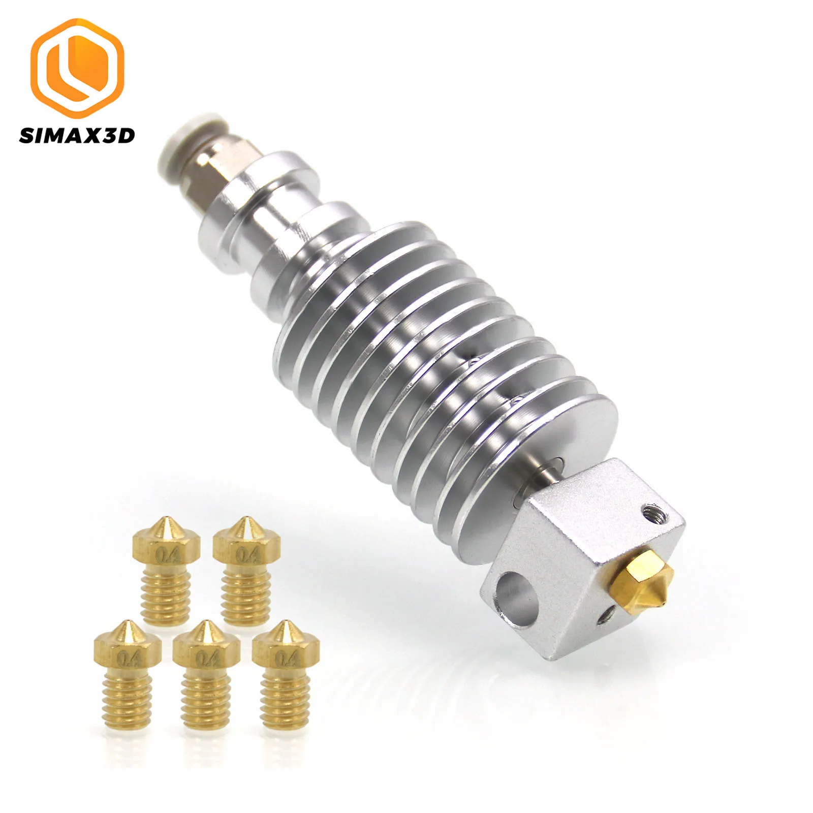 

SIMAX3D Chiron J-Head Hotend Mega Aluminum Print Head with 0.4mm E3D Brass Nozzle for Anycubic Chiron I3 Mega I3 Mega X Mega S