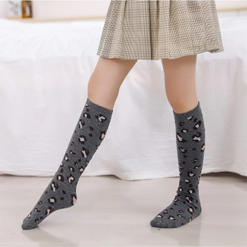 New Fashion Winter Cotton Leopard Print Striped Girl Baby Socks Long Infant Knee High Soft Child Spring Legs Warm Kid Boys | Детская