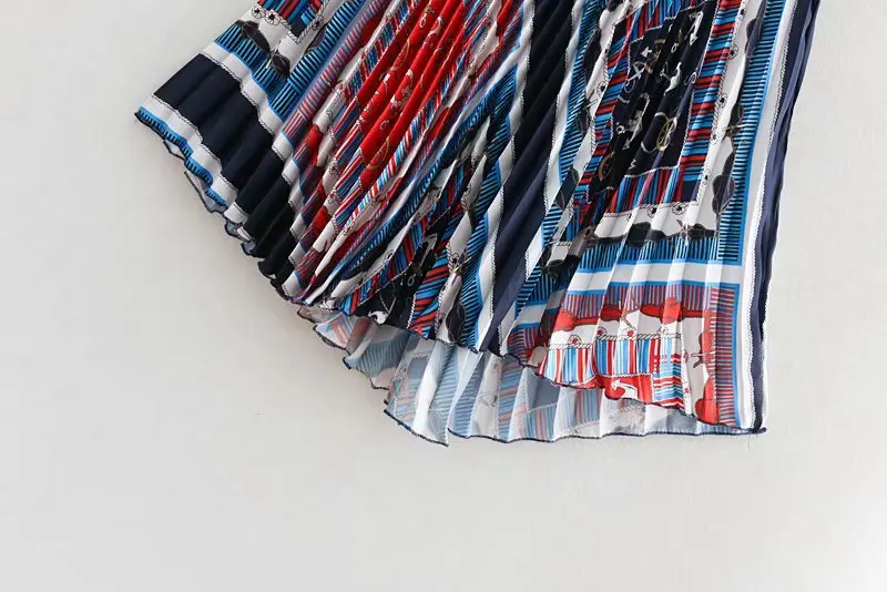 CC/9036RI AliExpress женское платье поставка товаров стиль узлом печатных Плиссированные высокой талией юбка короткая юбка