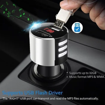 

Auto Bluetooth Wireless USB Charger LED FM Transmitter Radio Adapter MP3 Player