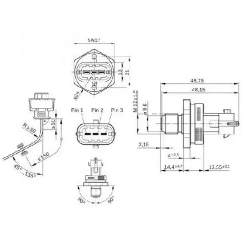 Датчики давления топливной рейки OEM 0281002964/0281002398 Ffiat Ducato Idea Punto Iiveco ежедневный LLDV Maxus Oopel Vvauxhall Astra Combo