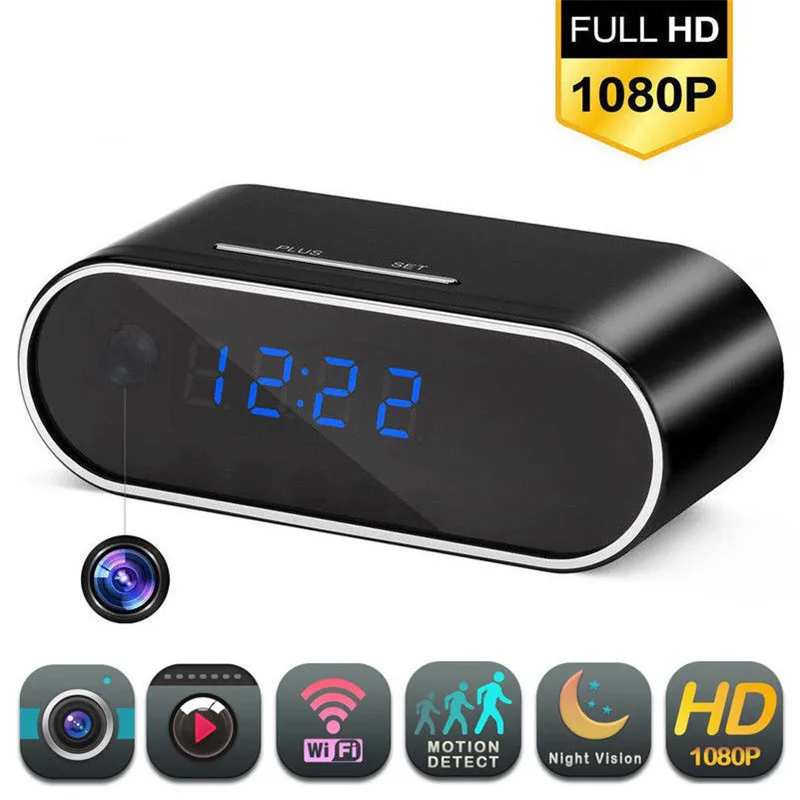 

Full HD 1080P Wifi Alarm Clock Camera Home Security Protection Motion Security IR Cam Nanny Night Vision IP Camera