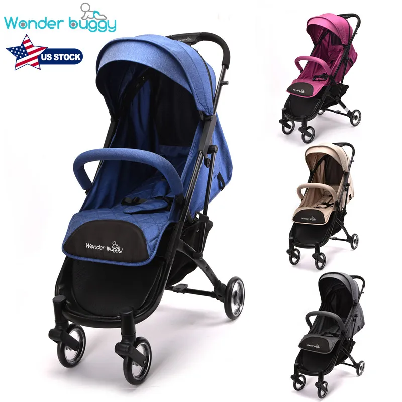 

Wonderbuggy Baby Folding Stroller Fortable Pocket Style Compact Travel Stroller Multi-Positon Reclining Seat Baby Trolley