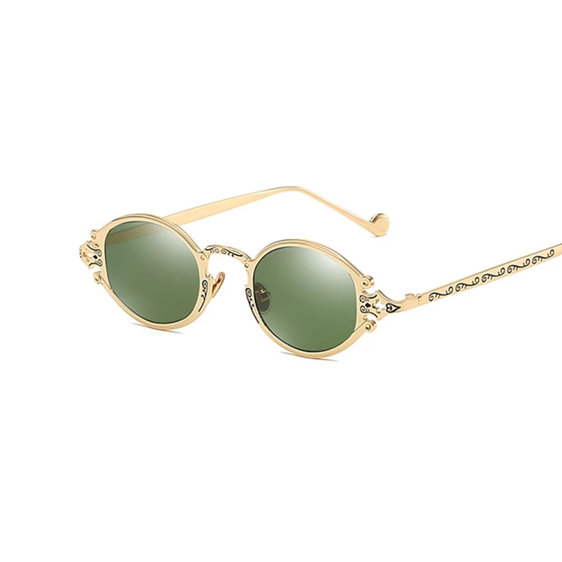 6-GoldGreen MuseLife, готические, стимпанк, Овальные, резные, солнцезащитные очки для женщин, фирменный дизайн, Ретро стиль, мужские, матовая оправа, солнцезащитные очки, UV400 - Цвет линз: 6-GoldGreen