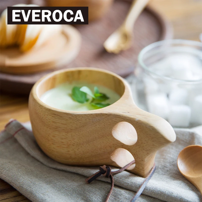 Finland Kuksa деревянная чашка Чай Портативный Кофе кружка с ручка из резины и дерева