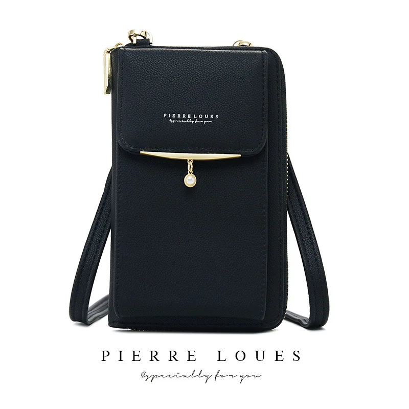 Женская сумка, Женская Мини сумка-мессенджер, Портативная сумка на одно плечо, кожаная сумка для телефона, женская сумка через плечо - Цвет: black