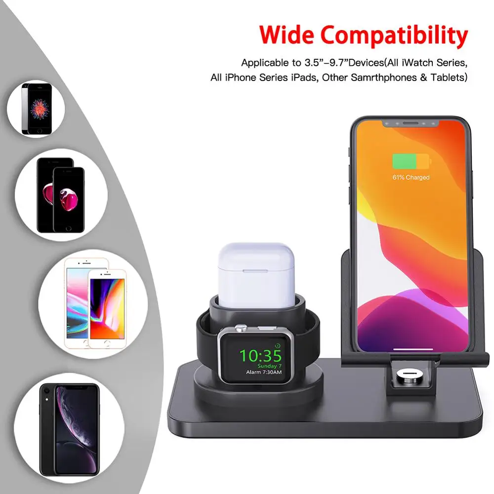 3 в 1 зарядная док-станция держатель Подставка для Apple iWatch AirPods/iPhone 11/iPad