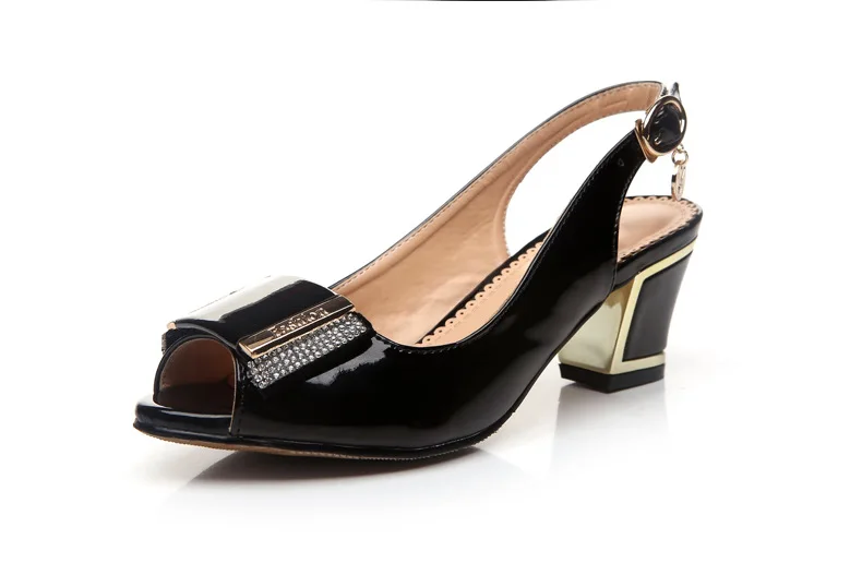 

Chunky-Heel Fish Mouth WOMEN'S Sandals 35-42 6 Centimeter with High A0633-5