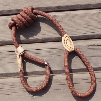 

P Chain Dog Leash Slip Collar pet Walking Leads Nylon Dog Mountain Climbing Rope puppy pet Traction For small Medium Large Dogs