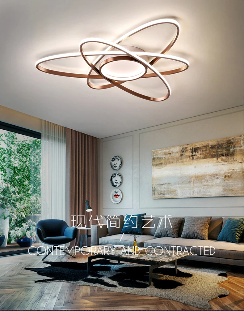 客厅灯现代简约大气家用北欧led主卧室书房吸顶灯创意圆圈ins灯具-tmall_01