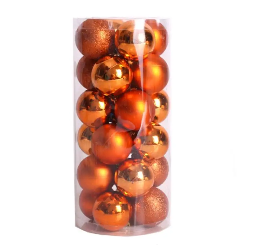 Рождественский шар 24 шт. блестящий и полированный глянцевый елочный шар украшения 1,5 ''10,20 - Цвет: Orange