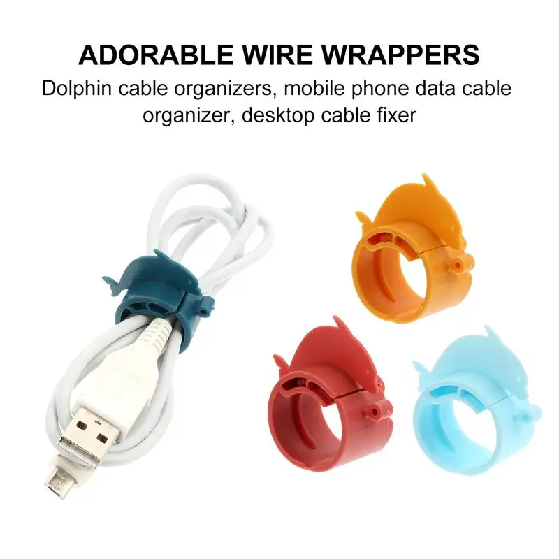 

4 Pcs 1 Set Flexible Wire Wrappers Adorable Data Cable Organizers