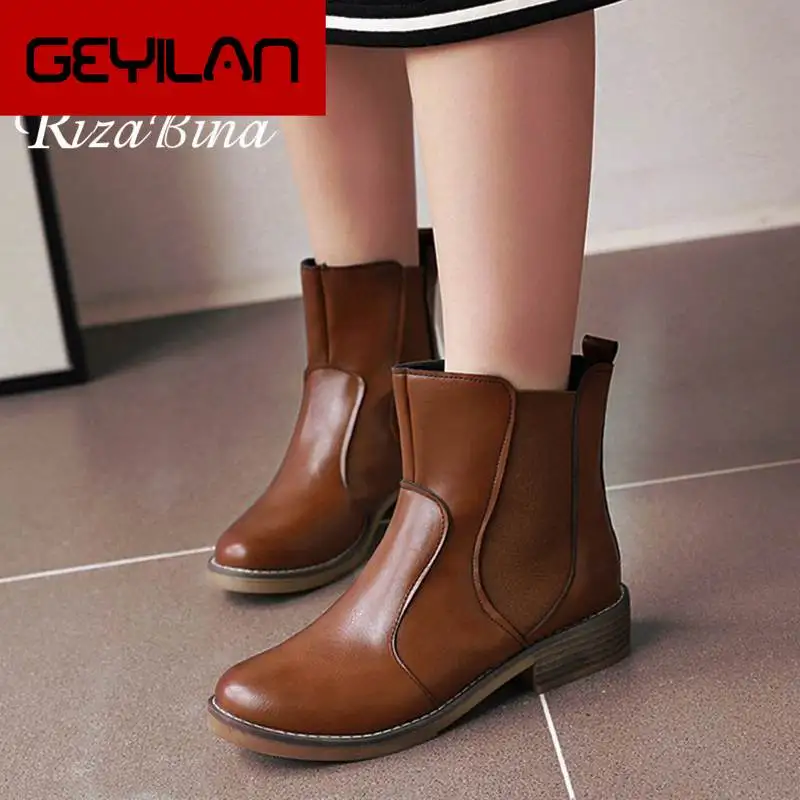 

Mid Calf Boots For Women Round Toe Flat Snow Boots Warm Buckle Slip On Wedge Heel Botas Mujer Shoes Furry Size 34-43