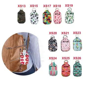 

30ml Flip Cap Reusable Bottles Keychain Carrier Hand Sanitizer Keychain Holder DXAA
