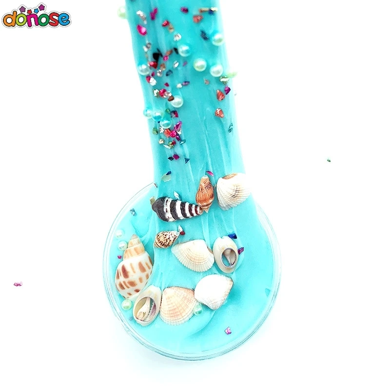 Kawaii Mermaid Shell Pearl Slime Accessories Fluffy Slime Toys Kids Sequin Cloud Slime Clear Light Clay Sabbia Colorata 60ml
