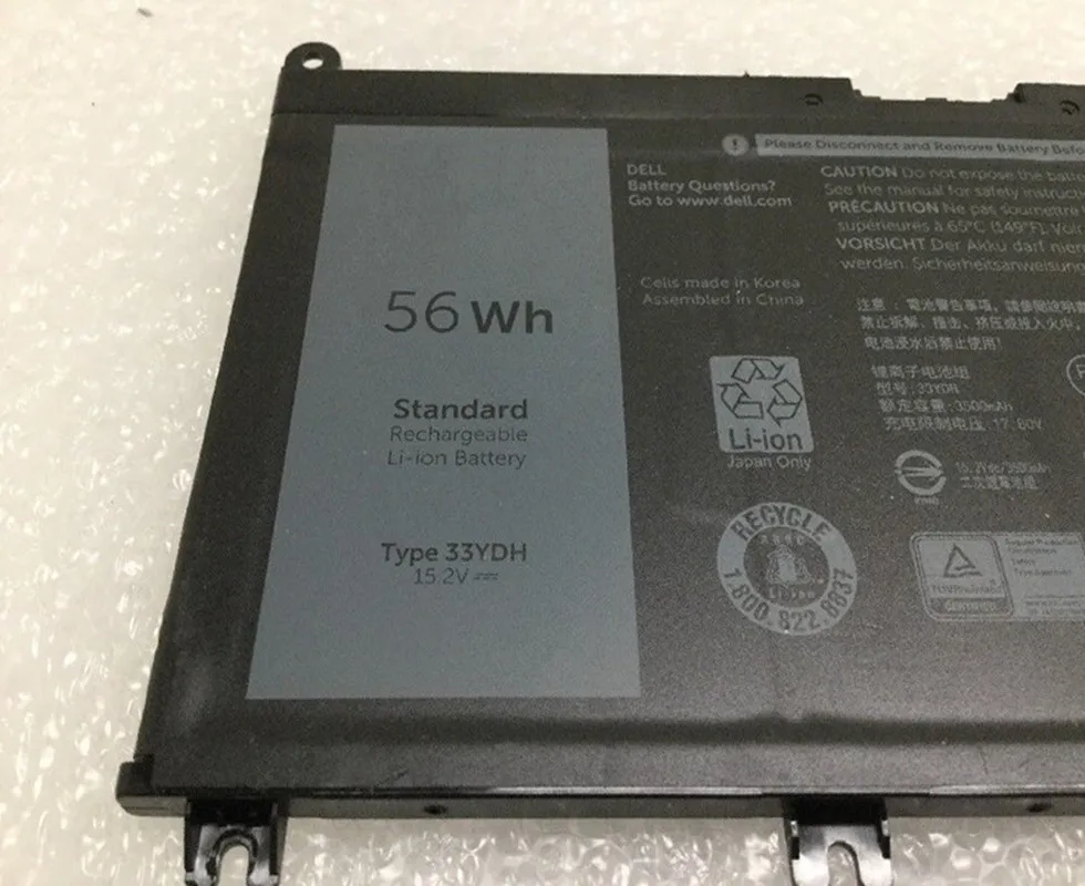 15,2 V 56Wh 33YDH Батарея для Dell Inspiron 15 7577 17-7779 17-7778 17-7000 PVHT1 G5 5587 G3 3579 3779 3490