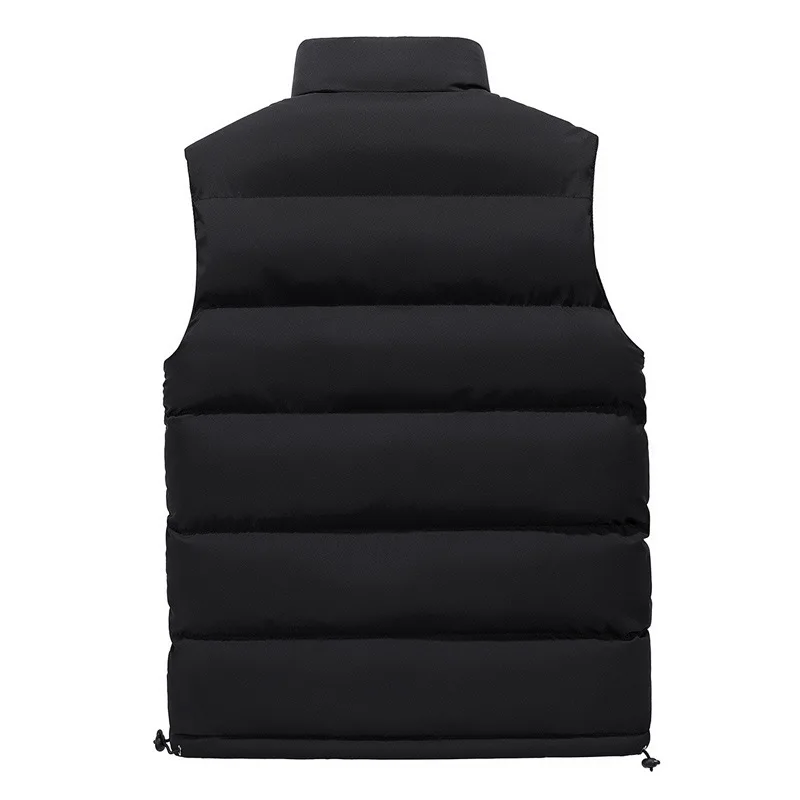 Large Size Waistcoat Men's Stand Collar Cross Border Casual MEN'S Vest Men Autumn And Winter Warm Solid Color Thick down Cotton