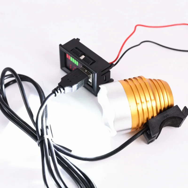 DC 12V Автомобили Мотоциклы транспортные средства USB 5V2A выход Красный светодиодный