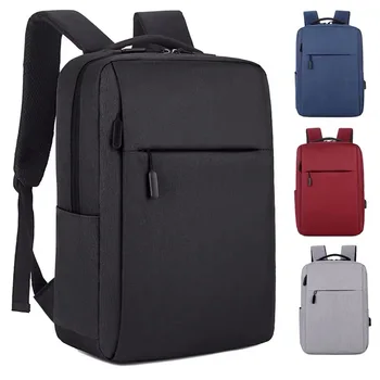 

Solid Color Men Male Business Laptop Backpack Usb Charging Simple Light weight Oxford School Bags Female Travel Tablet Backpack