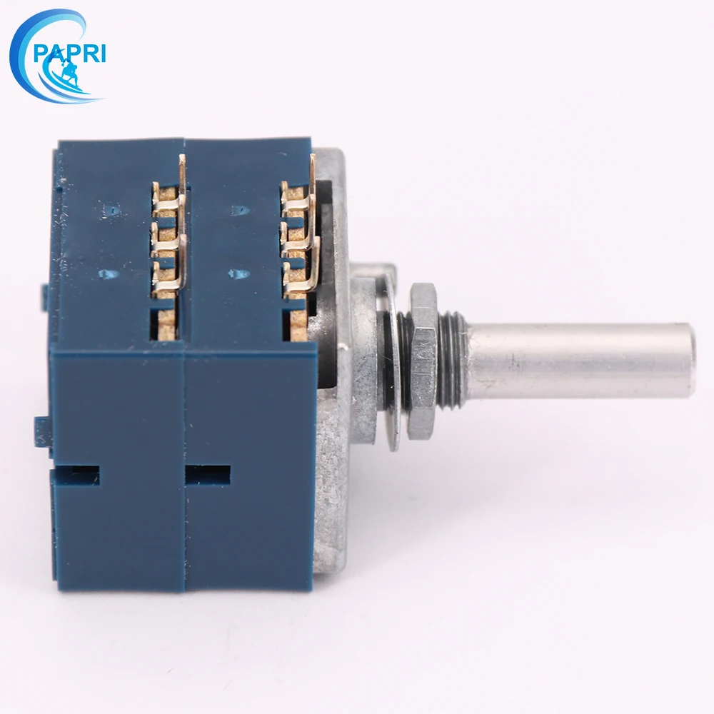 JAPAN ALPS RK27 Type 2x10K 20K 50K 100K 250K 500K  Stereo Volume Potentiometer LOG For Hifi Audio Amplifier DIY 6mm Round Shaft