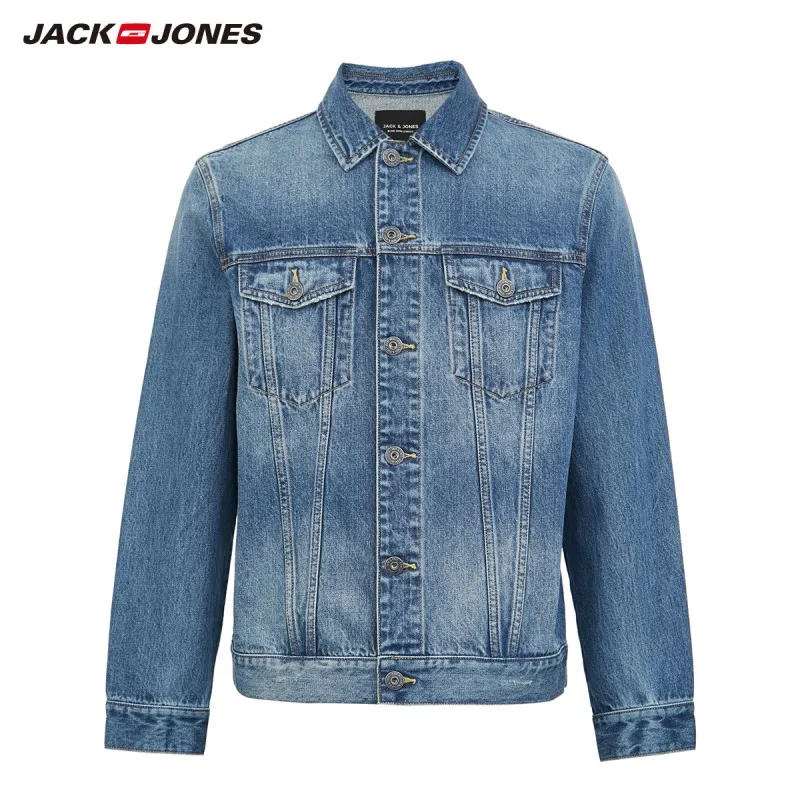 JackJones мужские трендовые повседневные джинсовые куртки пальто 219357515