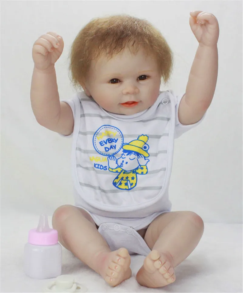 20 дюймов Boneca Reborn Menino реалистичный ребенок Reborn силиконовый Полный корпус Reborn для маленьких мальчиков Bebe Boneca Купание Игрушки Подарки Brinquedos - Цвет: As picture