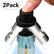 2Pcs Champagne Bottle Stopper Cork Vacuum Retain Freshness Red Wine Prosecco Cava Sparkling Wine Plug Silicone Sealed Stopper