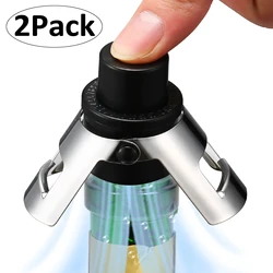 2Pcs Champagne Bottle Stopper Cork Vacuum Retain Freshness Red Wine Prosecco Cava Sparkling Wine Plug Silicone Sealed Stopper