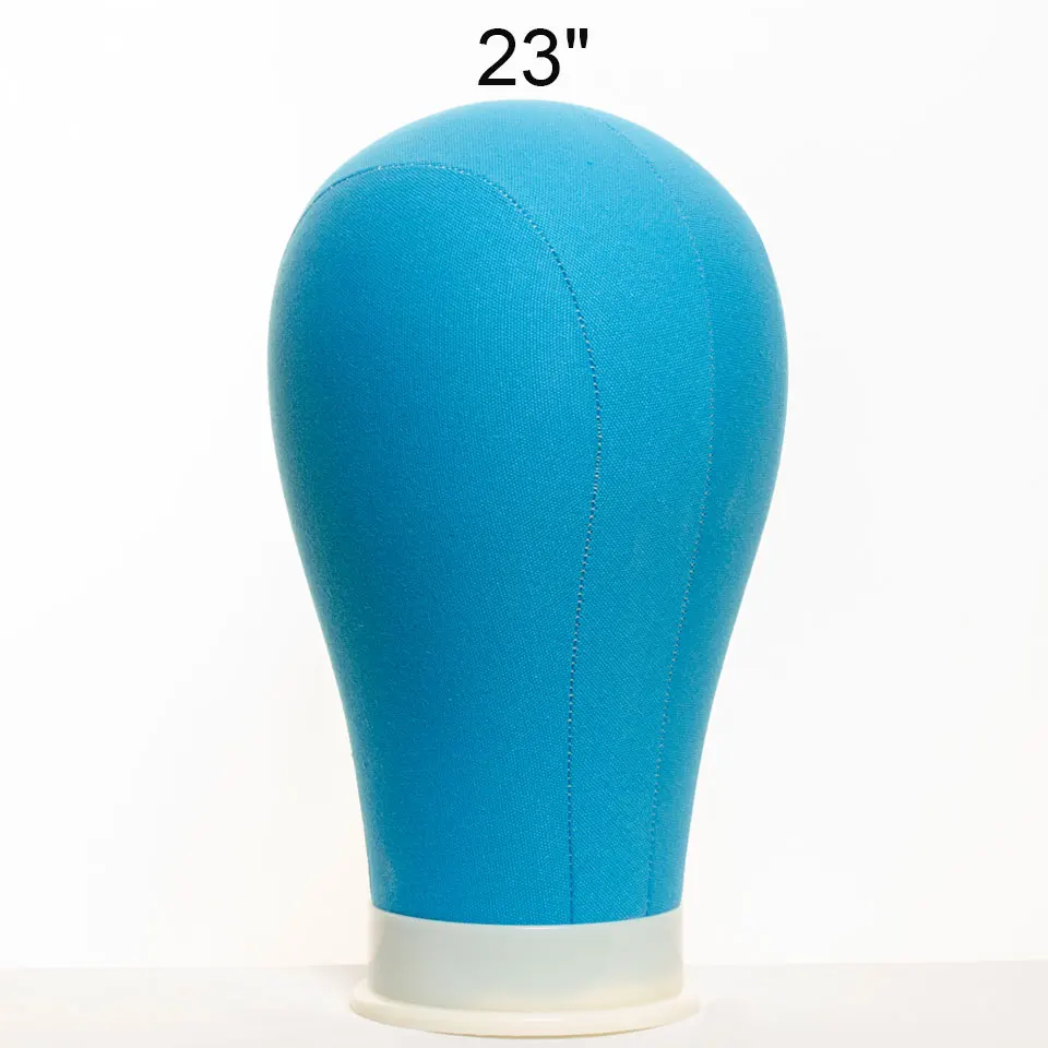 Light Blue 23 inch Жёлтый блок брезентовый манекен голова парики манекен голова демонстрация делая Стайлинг модельный манекен голова для изготовления ШЬЮТ В парики - Цвет: Light Blue 23 inch