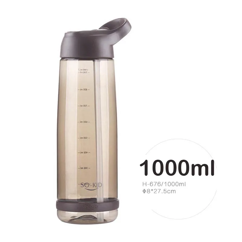 1000ml L coffee 850 мл детская бутылка для питьевой воды с соломенной пластиковой эко BPA бесплатно портативная детская бутылка дорожный чайник для мамы и ребенка - Цвет: 1000ml L coffee