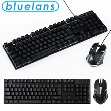 USB Wired Backlight Gaming Mechanical Keyboard Mouse Set Rainbow Backlit Desktop Computer Notebook General Computer Adapter
