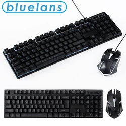 Ensemble clavier et souris de jeu mécanique avec câble USB, rétro éclairage arc en ciel, pour ordinateur de bureau, Notebook, adaptateur général d'ordinateur 