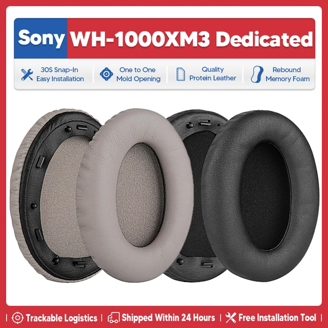 SOULWIT Almohadillas profesionales de repuesto para auriculares Sony  WH-1000XM3 (WH1000XM3), almohadillas con piel proteica más suave, espuma