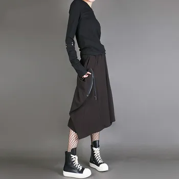 

XUXI 2020 Spring Clothes New T Shirt Round Collar Long Sleeve Slim Base Shirt Button Broken Sleeve T-shirt,TShirt,TShirt FZ1486