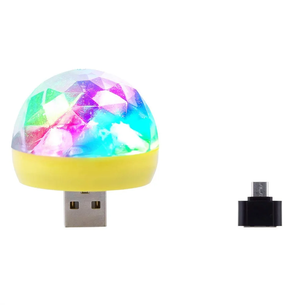 Yellow USB Мини диско-светильник s, портативный домашний вечерние светильник, DC 5 в USB Питание светодиодные вечерние сценические DJ светильник ing, караоке вечерние Led Рождество - Цвет: Yellow