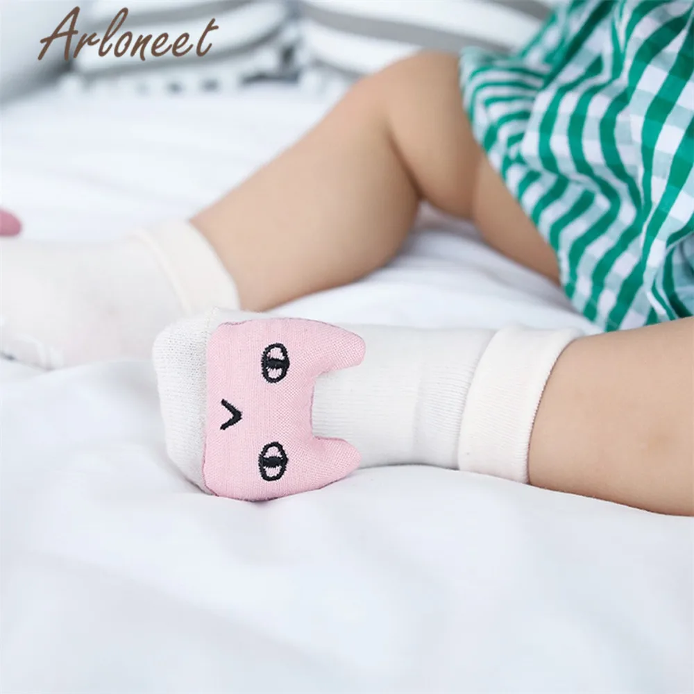 ARLONEET носки для малышей нескользящие носки для девочек с героями мультфильмов детские хлопковые носки для девочек; сезон осень-зима; носки с рисунками животных для мальчиков; кроссовки